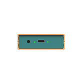 Front panel of UC2018 capture card with USB-C 3.1 port and green status LED lights