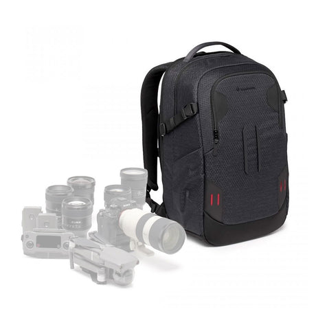 Rucsac foto Manfrotto Backloader S negru, buzunare și bretele pentru umeri