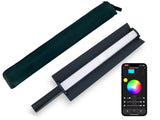 Bară LED bicolor/RGB cu acumulator, 73 cm, carcasă neagră și control prin telefon