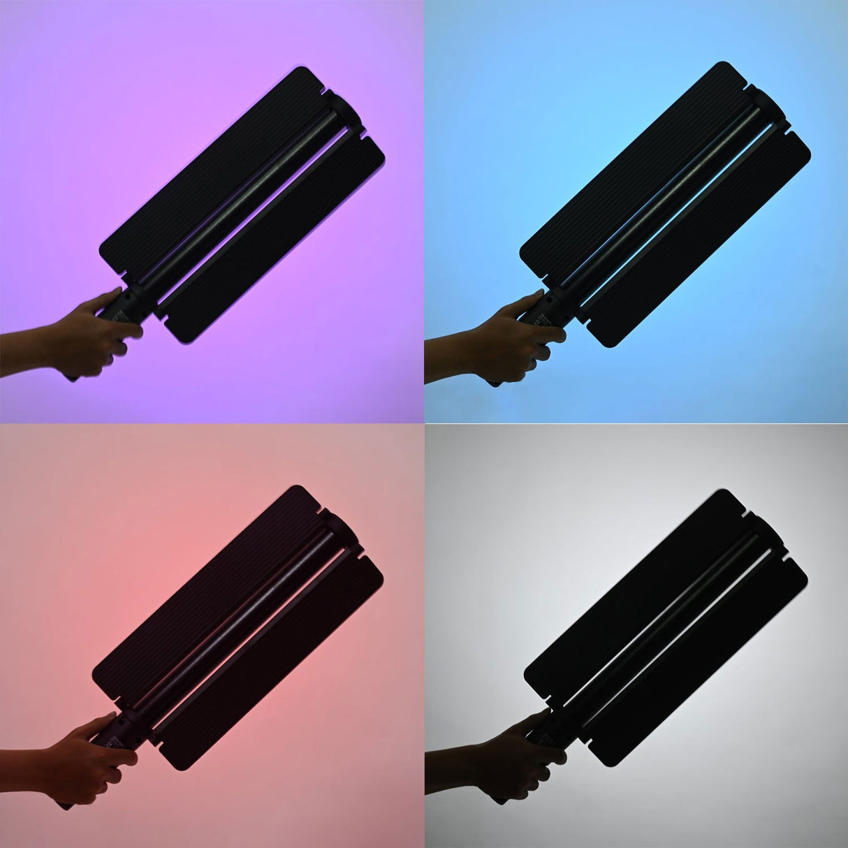 Baghetă LED RGB cu bară iluminată multicolor și carcasă neagră
