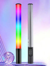 Baghetă LED RGB bicolor cu acumulator, tub alb cu iluminare multicoloră verticală