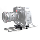 Placă de bază neagră cu prinderi laterale pentru tije de 15 mm