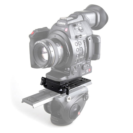 Placă de bază neagră cu cleme duale pentru tije de 15 mm, pe cameră