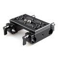 Placă de bază neagră cu cleme duale pentru tije de 15 mm