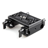 Placă de bază neagră cu cleme duale pentru tije de 15 mm