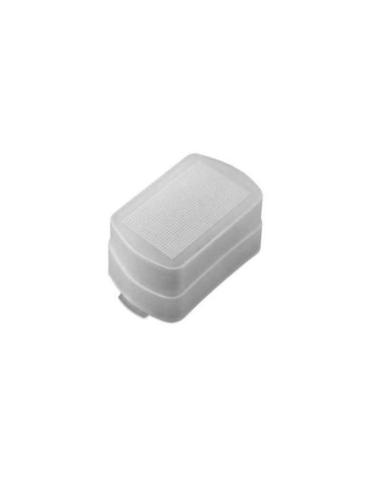 Translucent flash bounce diffuser pad with textured surface, compact square shape
