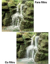 ND8 62mm filter comparison, 'Cu filtru' vs 'Fara filtru' waterfall