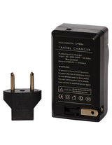 LP-E8 charger with AC plug pins and rear label panel