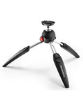 Trepied foto mini Manfrotto, cap sferic negru, picioare pliante negre