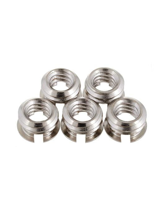 Metal screw thread adapter set, 3/8 to 1/4 inch, with raised locking tabs