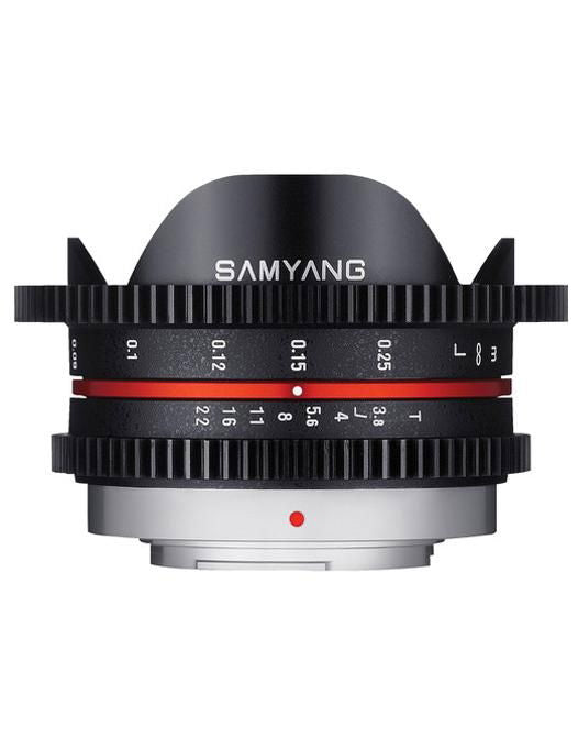 Obiectiv Samyang 7,5 mm T3.8 MFT, inel diafragmă cu marcaje roșii