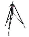 Black studio photo tripod with center column, adjustable legs, and quick-lock feet