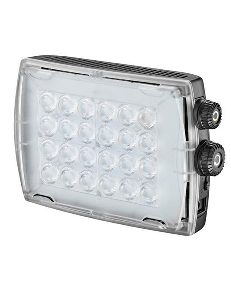 Lampă video LED bicolor cu panou frontal din plastic transparent