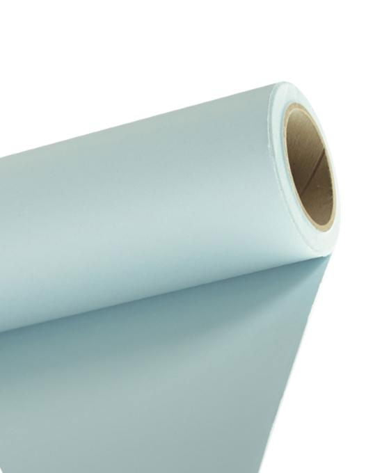 Green photography backdrop roll, visible core and curved edge