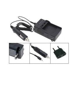 Battery charger kit with coiled cable and interchangeable AC plugs for Canon LP-E6