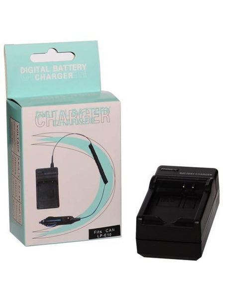 Canon LP-E10 compatible battery charger with AC plug and charging cradle