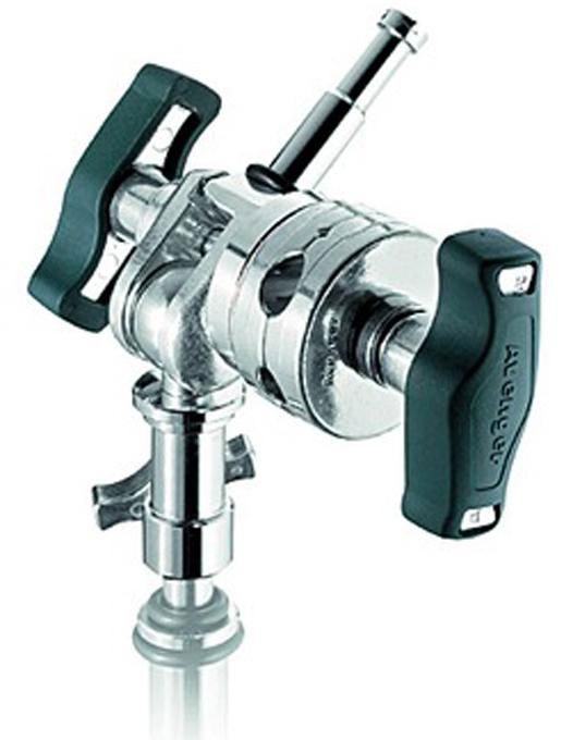 Metal compass head with pivot, clamp base, and black hand grip