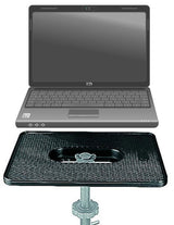 Platformă pentru laptop Manfrotto cu suprafață texturată și suport tip coloană
