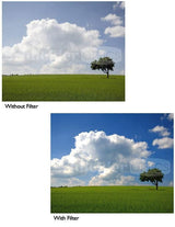 Polarizing filter effect comparison: photo with filter vs without filter