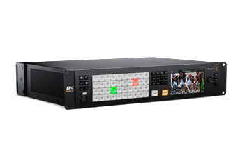 ATEM Constellation 8K video switcher with touchscreen control panel and buttons