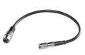 Black SDI cable with DIN-to-BNC female connectors, shielded coax, black jacket