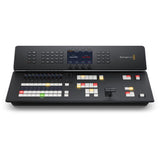 ATEM Television Studio HD8 black switcher console with control buttons and faders