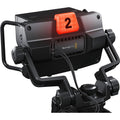 Studio G2 monitor on camera rig, orange '2' display