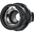 B4 adapter for URSA Mini Pro, black-and-silver metal mount with central opening