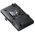 Black V-Lock battery plate for URSA Mini with metal latch and mounting holes