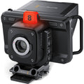 Studio Camera 4K Pro G2 front view with lens and orange tally '8'
