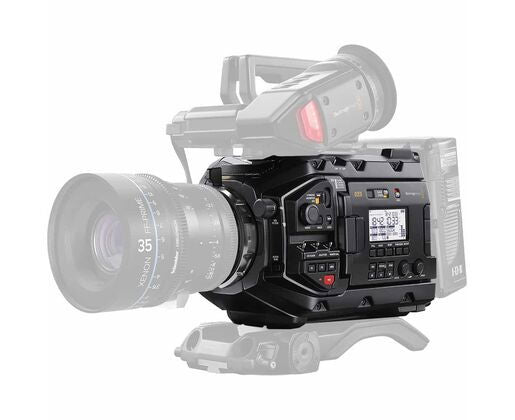 URSA Mini Pro 4.6K G2 cinema camera with lens, front three-quarter view