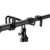 Carbon-fiber boom pole clamp end with U-frame bracket and tightening knob