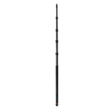 Telescopic carbon-fiber boom pole, black, segmented sections with end tip