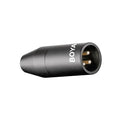 Adaptor BOYA mini Jack la XLR, conector XLR cu pini metalici vizibili