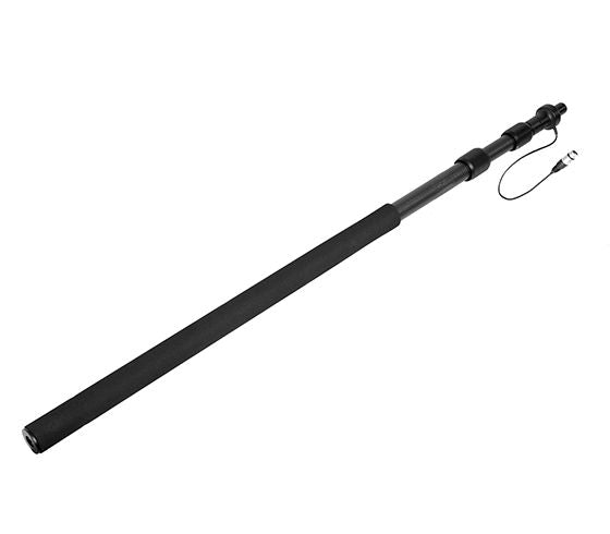Tijă carbon neagră pentru microfon, segmentată, cu cablu la capăt
