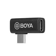 BY-K5 USB-C to USB-C adaptor, compact black housing with built-in ports