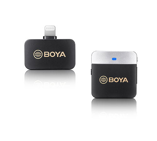 Receptor lavalier wireless pentru iOS, carcasă neagră cu conector