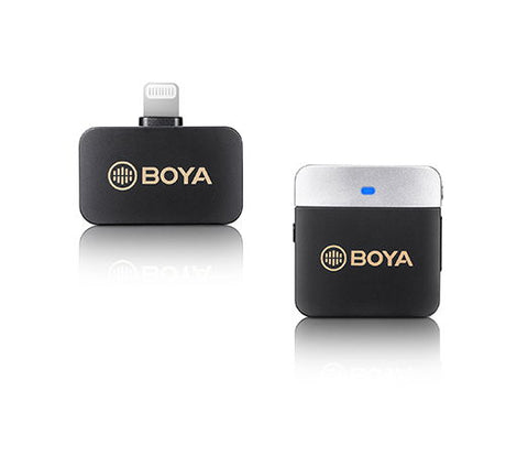 Receptor lavalier wireless pentru iOS, carcasă neagră cu conector