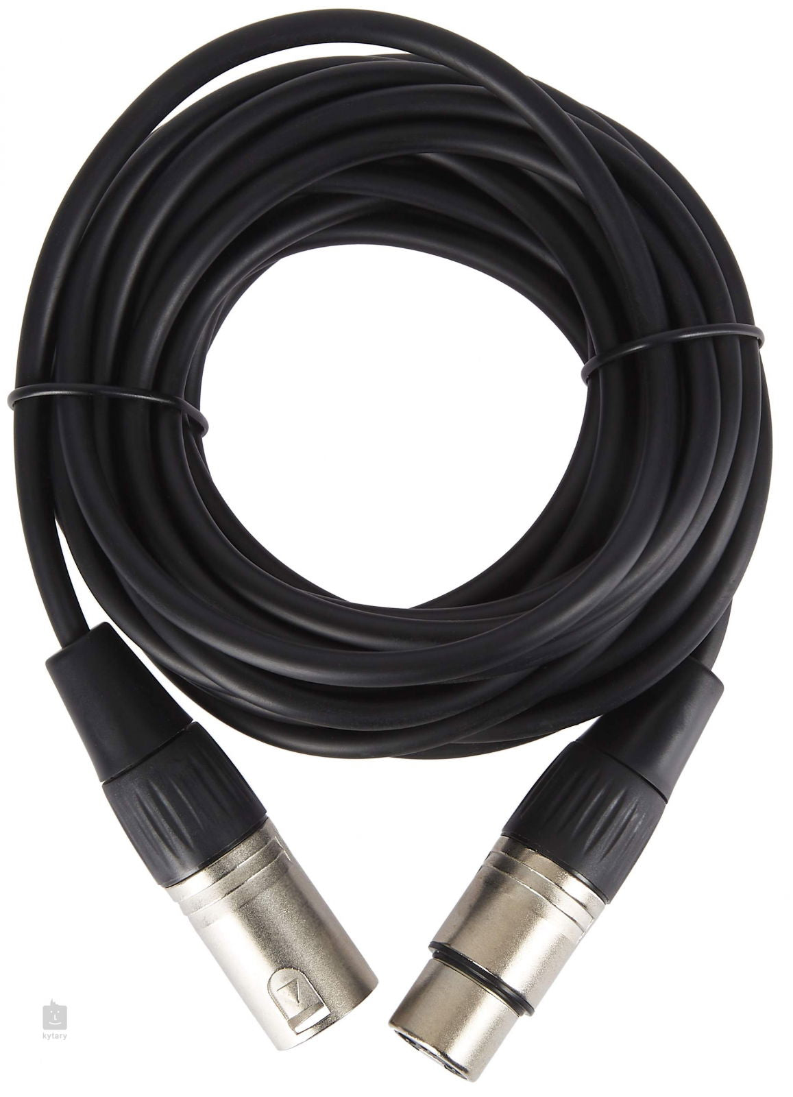 3m XLR-C3 cable with two male XLR plugs, black jacket, coiled length