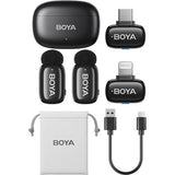 BOYA Mini sistem wireless dual compact pentru telefon, lightning/USB-C (2.4 GHz, Negru) - View 1