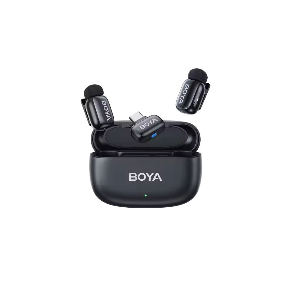BOYA Mini sistem wireless dual compact pentru telefon, USB-C (2.4 GHz, Negru) - View 1