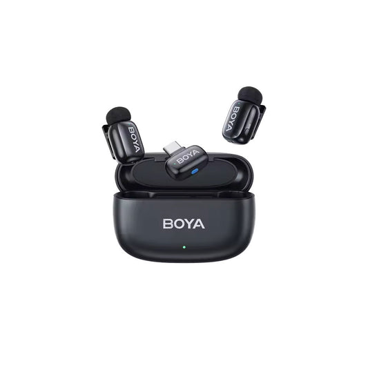 BOYA Mini sistem wireless dual compact pentru telefon, USB-C (2.4 GHz, Negru) - View 1