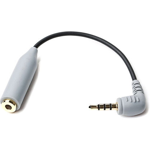 Adaptor TRS–TRRS cu mufă 3,5 mm la un capăt și conector pentru smartphone, cablu negru
