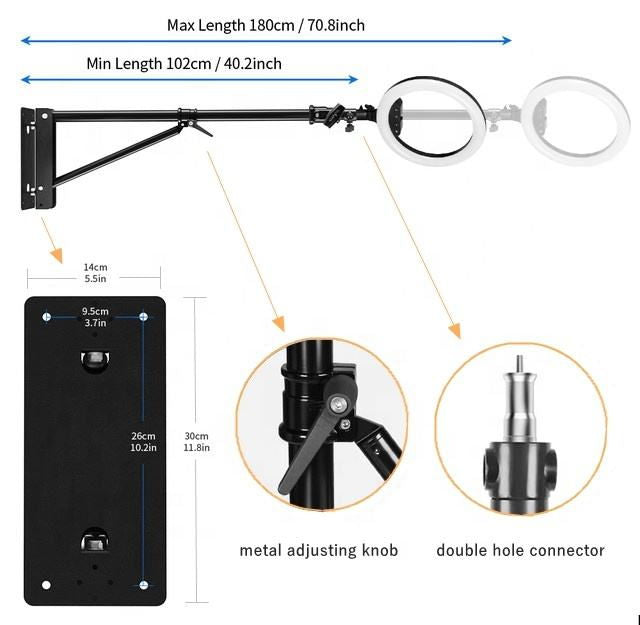 Brat telescopic de perete 90-180cm - View 2