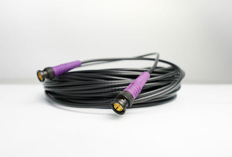 Cablu mini RG-59 cu mufe BNC la BNC, cablu negru cu capete mov, 50 m