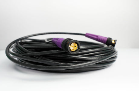 Cablu RG-59 mini, BNC la BNC, 5 m; conector BNC mov la capătul cablului negru