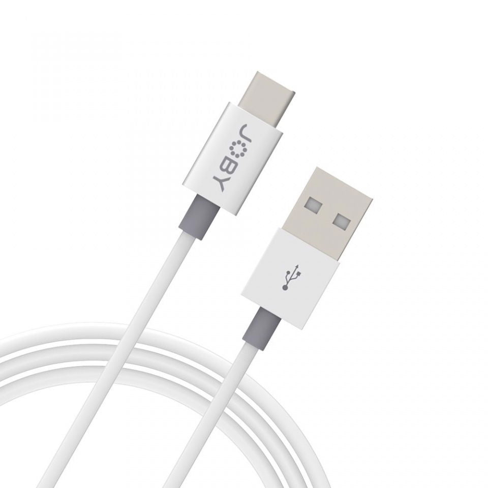 White USB-A to USB-C sync cable, 1.2 m, both connectors shown