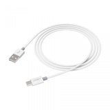 White 1.2 m USB-A to USB-C cable with connectors, length coiled