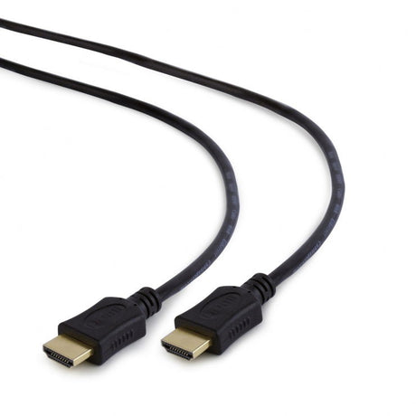 4K HDMI cable with black jacket, two male HDMI connectors side by side
