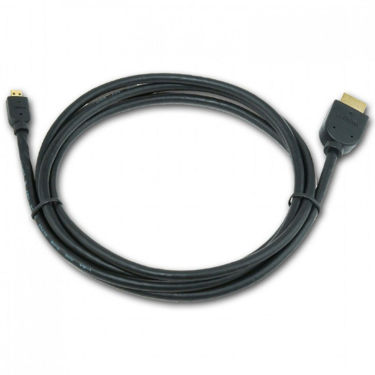 Cablu HDMI la micro HDMI-D 4.5 m, cablu negru în buclă, capete HDMI și micro